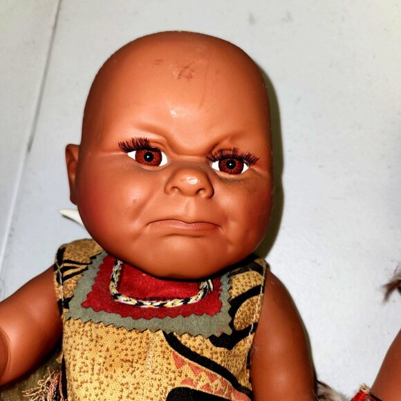 16" Native American Baby Boy Doll Anatomically Correct Goldenvale Set Of 2 - Picture 3 of 11